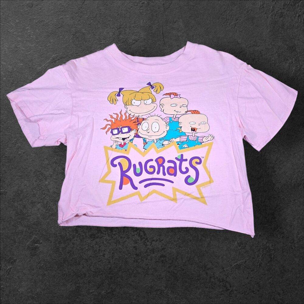 Rugrats Crop Top Small Pink Mighty Fine 2018 Nickelodeon Graphic Tee Retro
